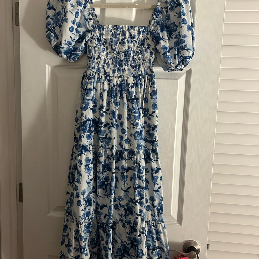 Abercrombie & Fitch Blue Floral Maxi Dress